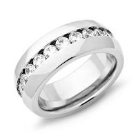 anillo exclusivo acero inoxidable piedras circonitas
