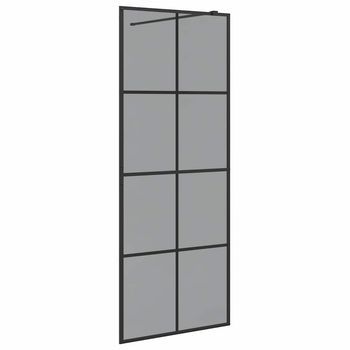 Pared De Ducha Walk-in Negro 80 X 195 Cm Vidrio Templado Vidaxl