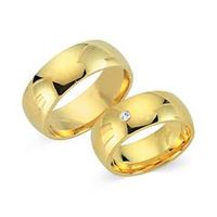 alianzas 14 quilates oro amarillo con diamante