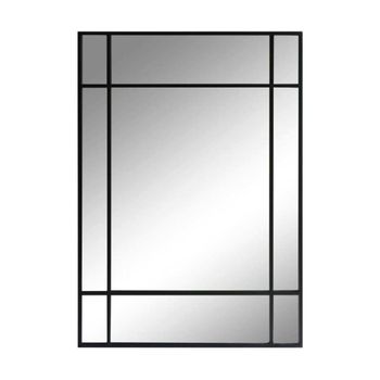Espejo rectangular de metal negro 130 x 90 cm