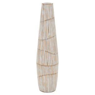 Jarrón De Resina Beige Ø 17x68,5 Cm