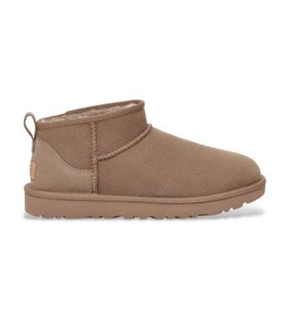 UGG para mujer. 1116109 Botines de Piel Classic Ultra Mini taupe (41), Plano, Ninguno, Casual, Homewear