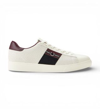Fred Perry para hombre. B2308-560 Zapatillas de Piel Spencer beige (45), Plano, Cordones, Casual