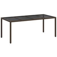 mesa de jardin  mesa de exterior marron 190 x 90 x 75 cm ratan sintetico
