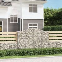 cestas de gaviones 2 piezas  gavion para piedras  gavion decorativo forma de arco hierro 200x50x140160 cm cfw821464