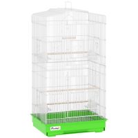 pawhut jaula para pajaros con bandeja extraible perchas y columpio 465x355x92 cm verde   aosom espana