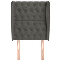 cabecero cama mueble de dormitorio con orejas de terciopelo oscuro 83 x 23 x 118128 cm gris m020003950