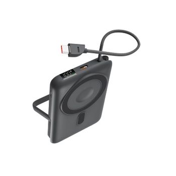 Power Bank Ksix 10.000 Mah Carga Rápida 22.5W MagSafe y Apple Watch Soporte Integrado Negro