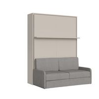 cama francesa vertical versia sofa 140 con sofa y estante argilla