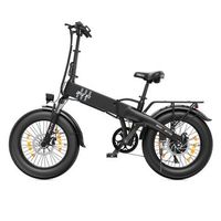 bicicleta electrica plegable pixar f2 con neumaticos anchos de 20 pulgadas y bateria de 48 v y 15 ah negra