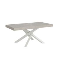 mesa extensible volantis cashmere 180284x90 cm con patas blancas