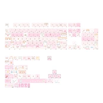 Teclas KiiBOOM X Maorbeng Meow Meow Squad, 141 Teclas PBT, Juego de Teclas con Perfil MAO para Teclado Mecánico de Juegos