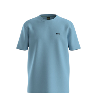 BOSS para hombre. 50506373 Camiseta Detalle azul (S), Casual, Algodón, Manga corta