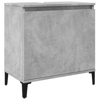 Armario De Lavabo Madera Contrachapada Gris Hormigón 58x33x60cm Vidaxl