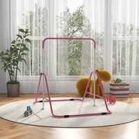 barra de gimnasia artistica plegable rosa homcom
