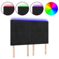 cabecero con luces led terciopelo negro 144x5x118128 cm