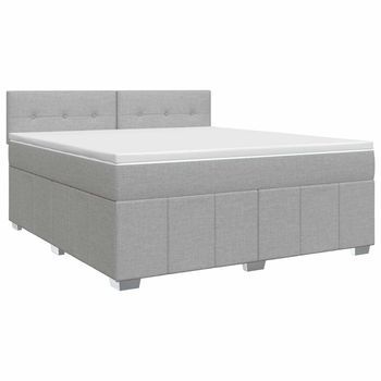 Cama Tapizada 200x140x88 Cm Tejido - Gris
