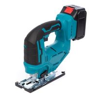 sierra de calar 21v con motor sin escobilla 3500 rpm y 2 baterias de 13000 mah 22x8x21 cm color azul