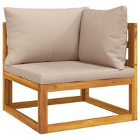 sofa modular de esquina madera aciza acacia cojines gris taupe vidaxl