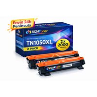 pack 2 cartucho toner compatible brother tn-1050xl negro  2000 paginas  para brother dcp-1612w dcp-1610w hl-1110 hl-1210w mfc-1810 y mfc-1910w