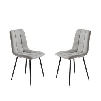 Juego de 4 sillas de tela gris cm 45x53 88h