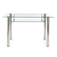 escritorio en cristal templado transparente cm al75 x l120 x p70