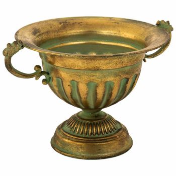 Macetero de metal dorado 33x26x21 cm