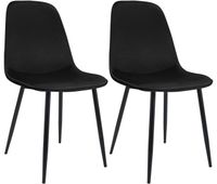 juego de 2 sillas de comedor maryam terciopelo negro 54x45x88 cm