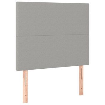 Cabecero De Cama Gris Claro 90x5x118/128 Cm Tela Vidaxl