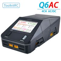 cargador inteligente toolkitrc q6ac de 4 canales 1s 2s 3s 4s 5s 6s ac 400w dc 1000w xt60 para modelos de coches de juguete carga rapida de baterias de litio