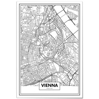 Panorama Cuadro De Aluminio Mapa De Viena 70x100 Cm