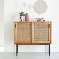 comoda de mindi macizo y rejilla 100 cm