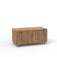 comoda venere roble en mdf con 4 ruedas