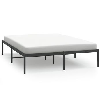 Cama Matrimonial | Cama Para Adultos | Estructura De Cama De Metal Negro 160x200 Cm