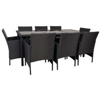 set mesa y 8 sillas color negro