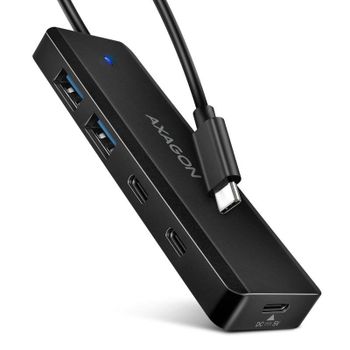 Hub Axagon 4 puertos 5000 Mbit/s modelo HUE-C2C con carga portátil