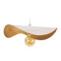 lampara de suspension  irregular metal blanco pantalla blanco y oro