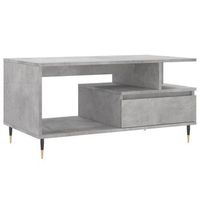 mesa de cafe - mesa de centro madera contrachapada gris hormigon 90x49x45 cm