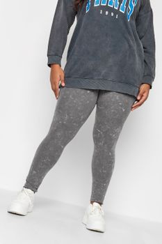 Leggings Grises Efecto Lavado, Mujer Curvy Y Tallas Grandes, Yours