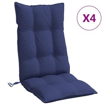 Cojines Para Silla Respaldo Alto 4 Unidades Tela Oxford Azul Marino