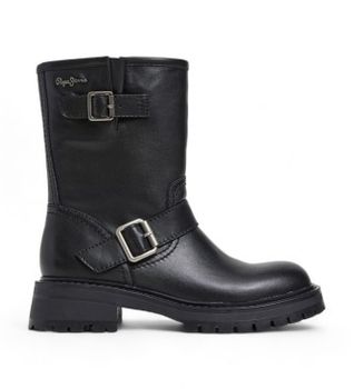 Pepe Jeans para mujer. PLS50567 Botas de Piel Kane Forest negro (36), 3 a 5cm, Cremallera, Casual