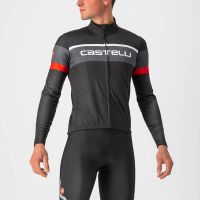 castelli passista jersey - s - light blackdark gray-red