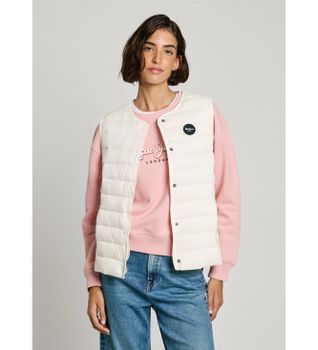 Pepe Jeans para mujer. PL402584 Chaleco Jane blanco (XS), Casual, Nylon