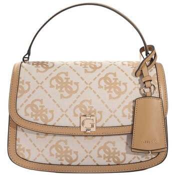 Guess Bolso Bolso con solapa Audrey Monogramme Beige Logo para mujer