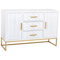 aparador de 3 cajones y 2 puertas de madera y metal 120x405x81