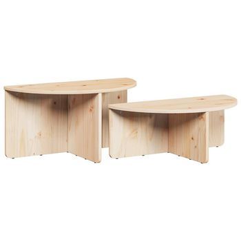 Mesa De Café 2 Uds. Natural 79 X 39,5 X 40 Cm Vidaxl