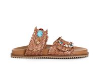 zapatilla tejida con pedreria y hebilla joya tan