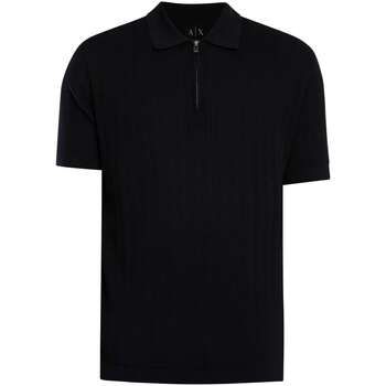 Armani Exchange Polo Polo de punto con cremallera para hombre
