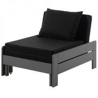 sillon transformable pino macizo 80x200 cm gris pino