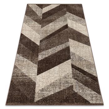 Alfombra Feel 5673/15044 Diseño Espiga Marrón Oscuro//gris 80x150 Cm